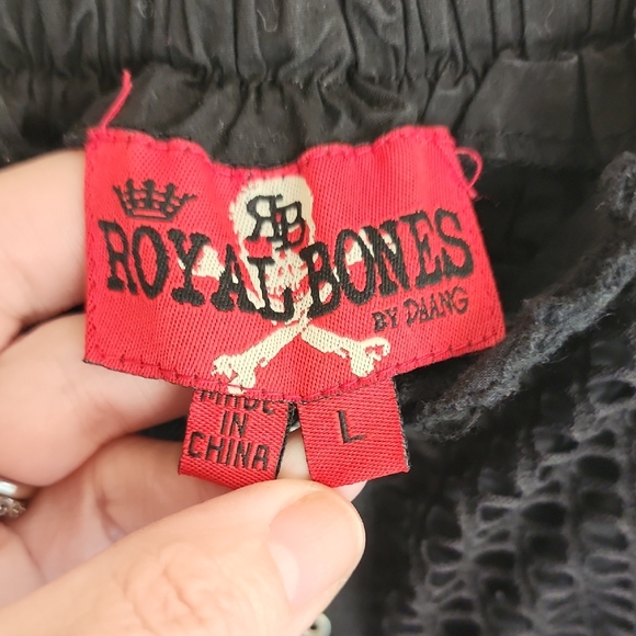 Royal Bones Black Eyelet Corset Shirt - Picture 2 of 5